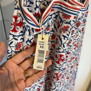 Max Studio Floral Dress with Red and Blue Design